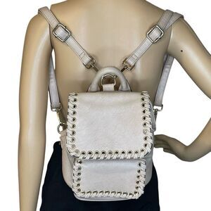 Chinese Laundry Small Backpack Cream With Large Stitch Design